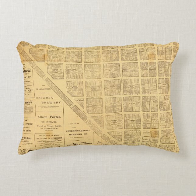 Business Map of San Francisco Decorative Cushion (Front)