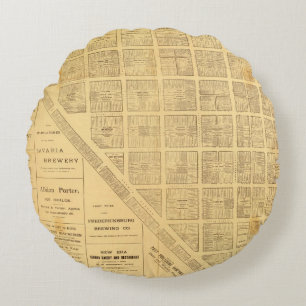 Business Map of San Francisco Round Cushion