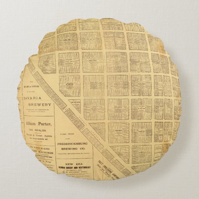 Business Map of San Francisco Round Cushion (Front)