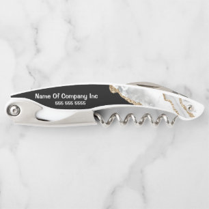 Business marble texture black gold white DIY Corkscrew