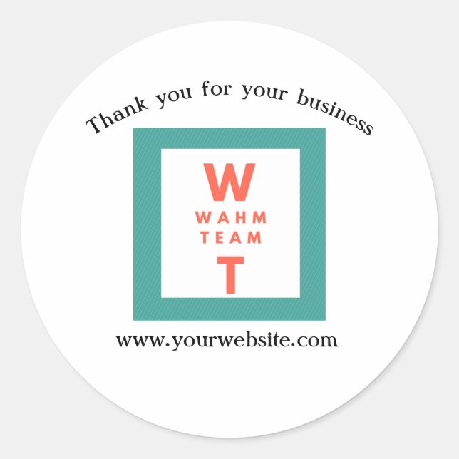 Business Marketing Branding Add Your Logo Classic Round Sticker (Front)