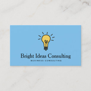 Business Marketing Consultant Light Bulb Logo Card