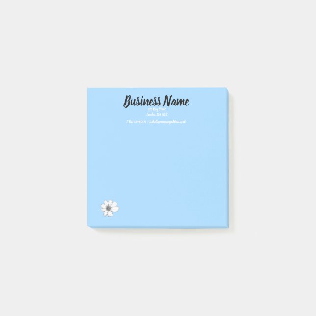 Business Marketing items personalised blue Post-it Notes (Front)