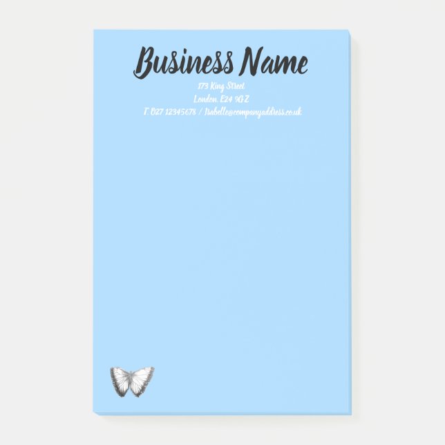 Business Marketing items personalised Blue Post-it Notes (Front)
