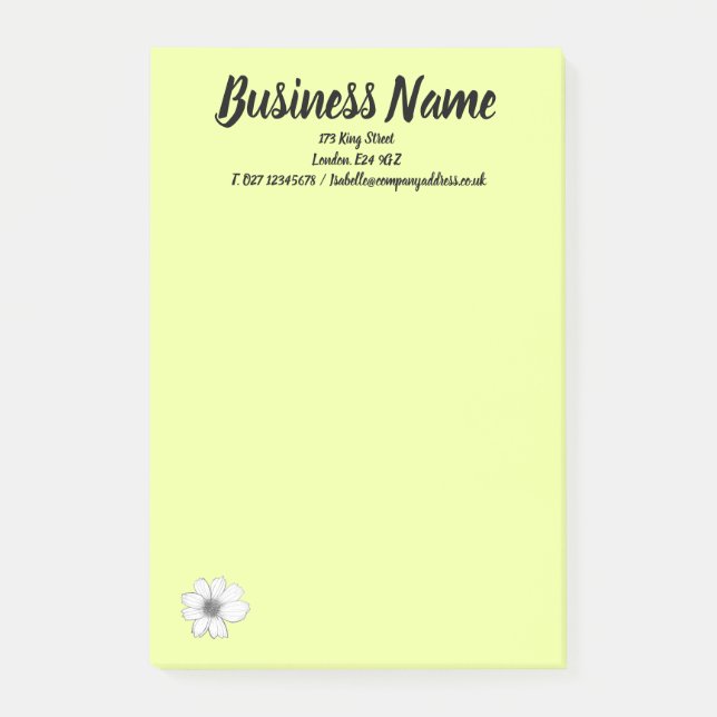 Business Marketing items personalised Green Post-it Notes (Front)