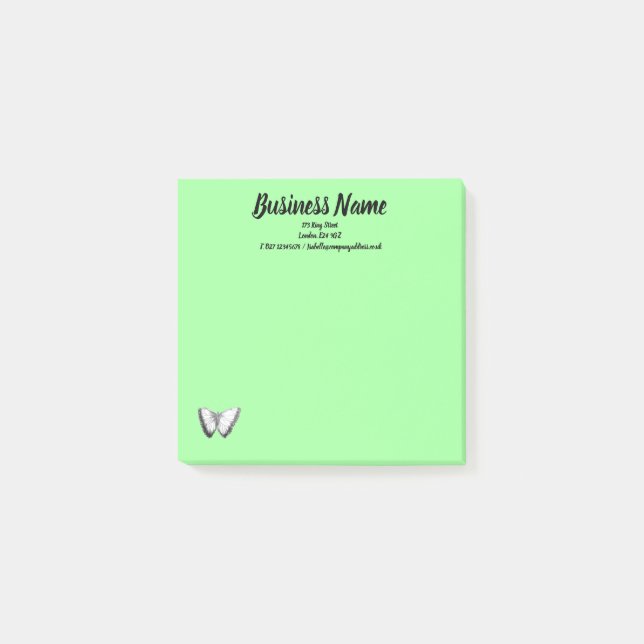 Business Marketing items personalised green Post-it Notes (Front)