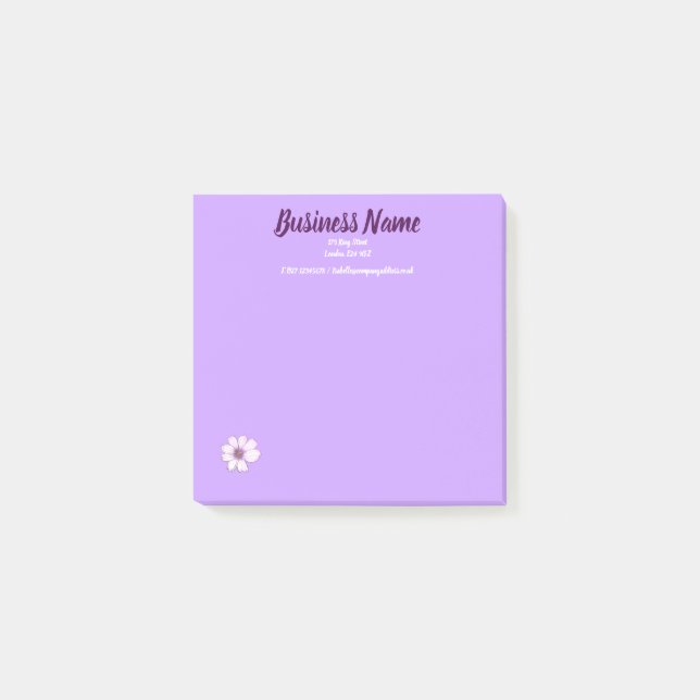 Business Marketing items personalised purple Post-it Notes (Front)
