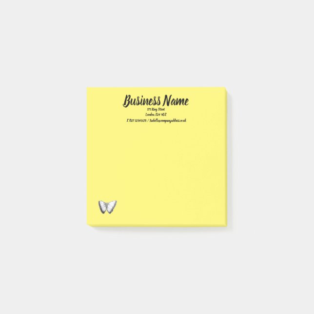 Business Marketing items personalised yellow Post-it Notes (Front)