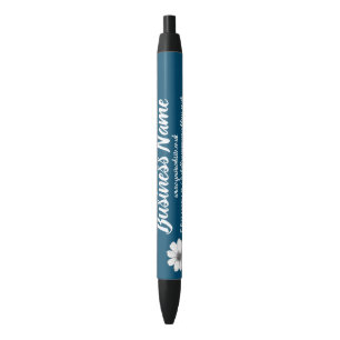Business Marketing Personalised dark teal Black Ink Pen