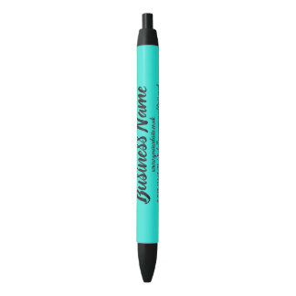 Business Marketing Personalised light teal Black Ink Pen