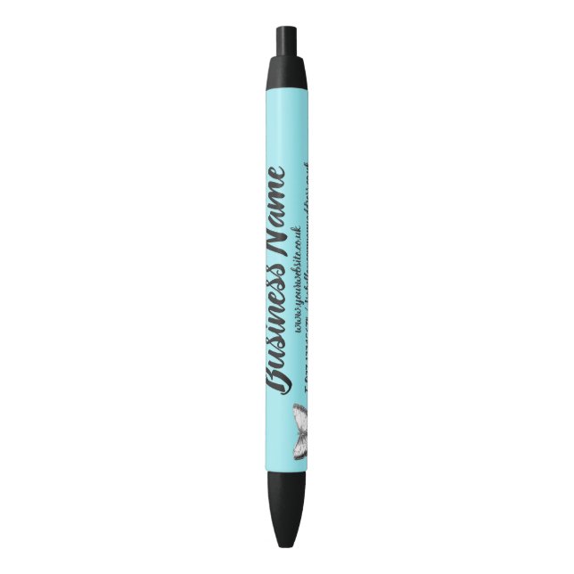 Business Marketing Personalised teal Black Ink Pen (Front Vertical)