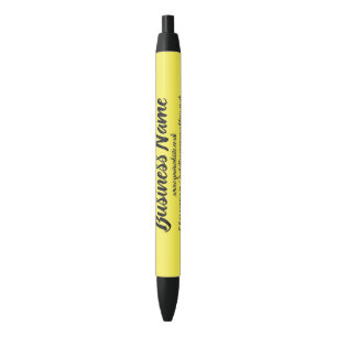 Business Marketing Personalised yellow Black Ink Pen