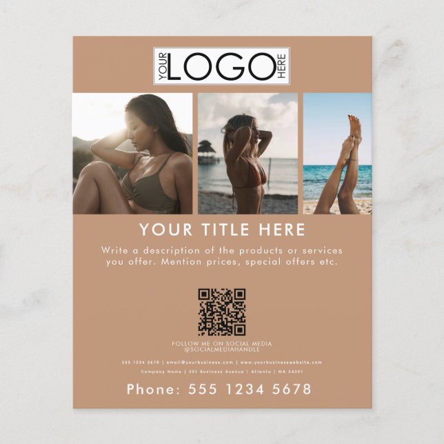 Business Marketing Tanning Salon Spray Tan Beauty Flyer (Front)