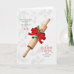 Business Measure Up and Sprinkled with Joy Name Holiday Card