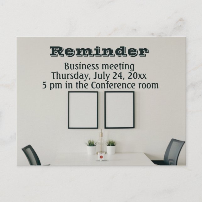 Business meeting reminder postcard (Front)