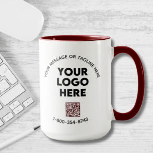 Business Message Custom Colour QR Code Logo  Mug