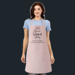 Business Minimal Custom Logo  Blush Pink Apron<br><div class="desc">Stylish minimalist and professional design with a modern solid colour style in pink. The versatile template can easily be updated with name, company logo and slogan or info. If you need any assistance please feel free to contact me using the message button on the product page. I am happy to...</div>