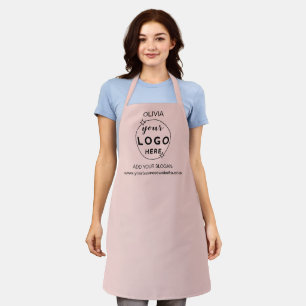 Business Minimal Custom Logo  Blush Pink Apron