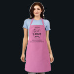 Business Minimal Custom Logo  Pink Apron<br><div class="desc">Stylish minimalist and professional design with a modern solid colour style in pink. The versatile template can easily be updated with name, company logo and slogan or info. If you need any assistance please feel free to contact me using the message button on the product page. I am happy to...</div>
