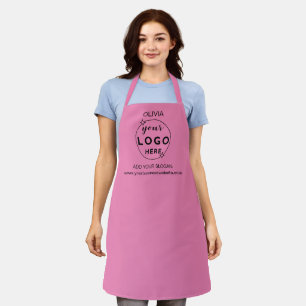 Business Minimal Custom Logo  Pink Apron