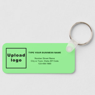Business Minimal Information Light Green Rectangle Key Ring