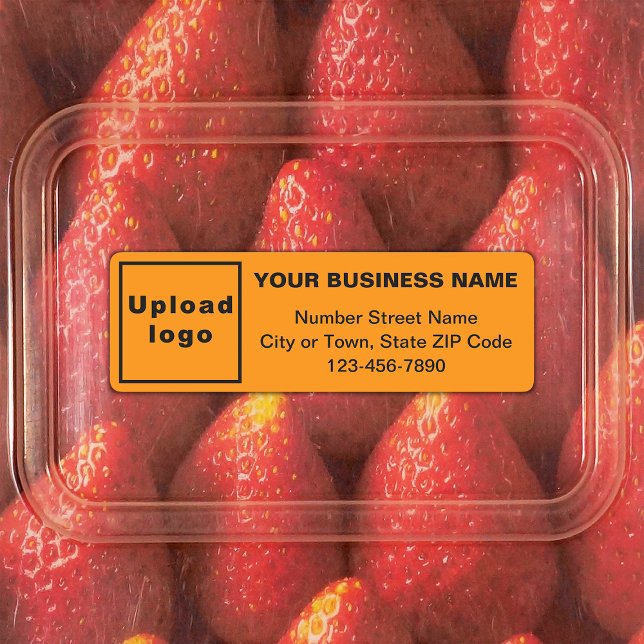 Business Minimal Texts on Orange Colour Rectangle (Orange rectangle adhesive label with minimal business branding)