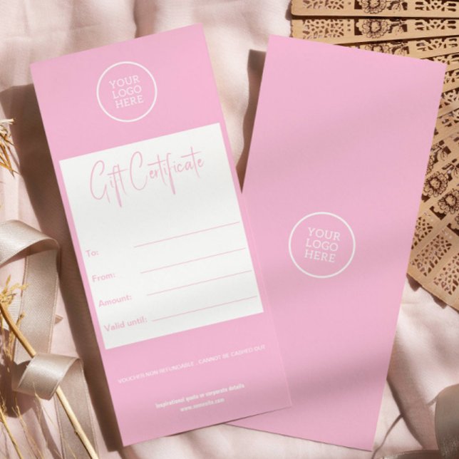 Business Minimalist Modern Pink Gift Certificate (Creator Uploaded)