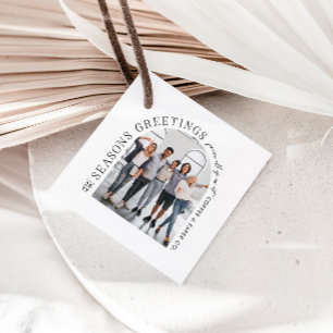 Business Modern Arch Photo Christmas Favour Tags