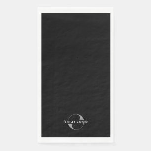 Business Modern Logo Clean Minimal Company Black Napkin