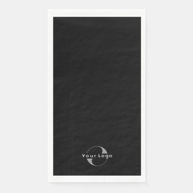 Business Modern Logo Clean Minimal Company Black Napkin (Front)