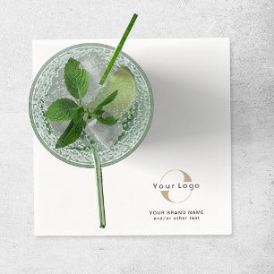 Business Modern Logo Clean Minimal Company White N Napkin