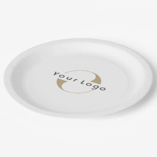 Business Modern Logo Clean Minimal Company White Paper Plate
