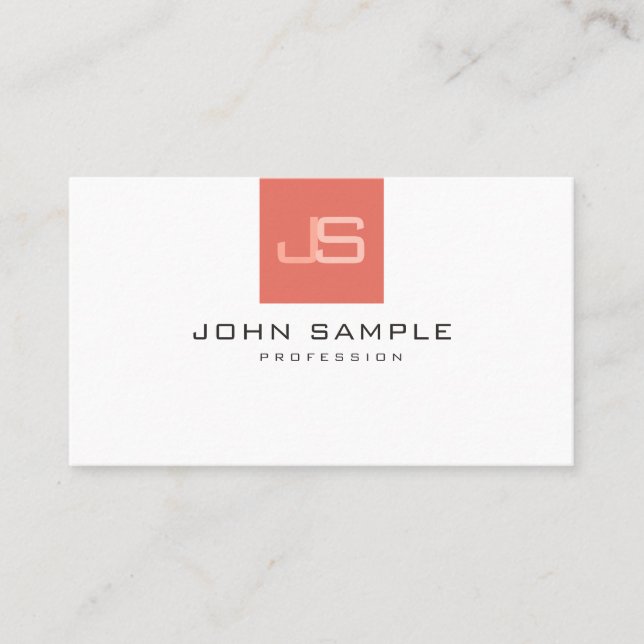 Business Modern Monogram Elegant Template Card (Front)