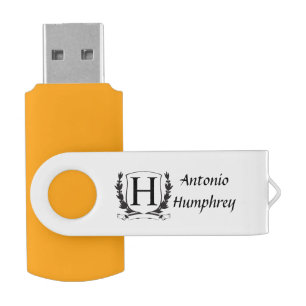 Business Modern Monogram Personalise USB USB Flash Drive