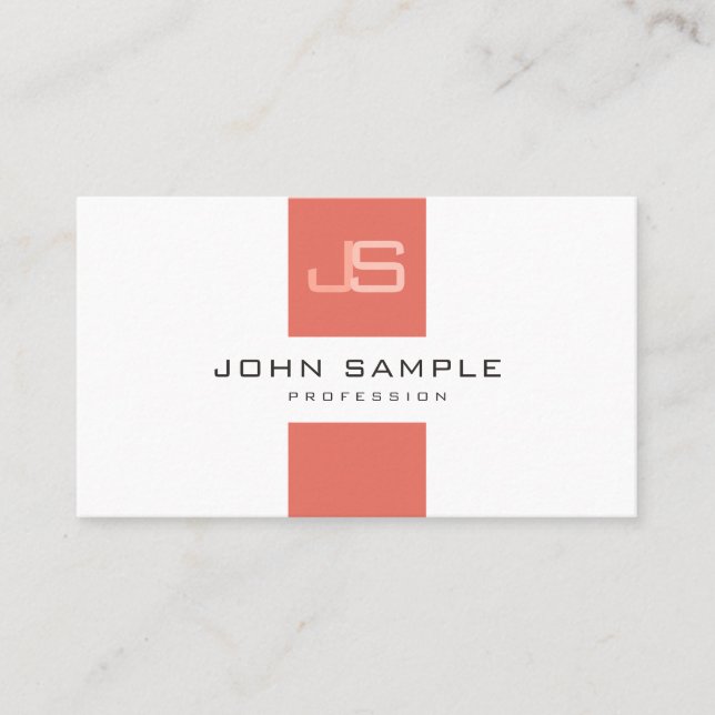 Business Modern Monogrammed Elegant Template Card (Front)
