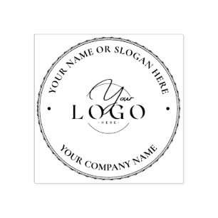 BUSINESS MODERN Personalised Logo Address Company Rubber Stamp