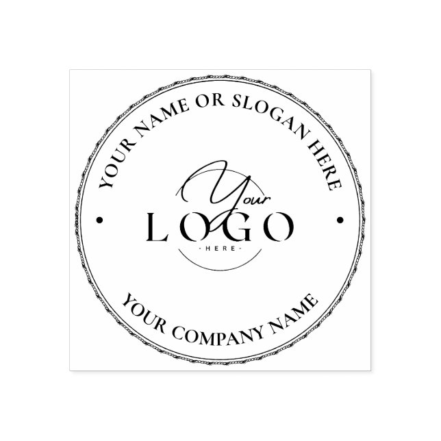 BUSINESS MODERN Personalised Logo Address Company Rubber Stamp (Imprint)