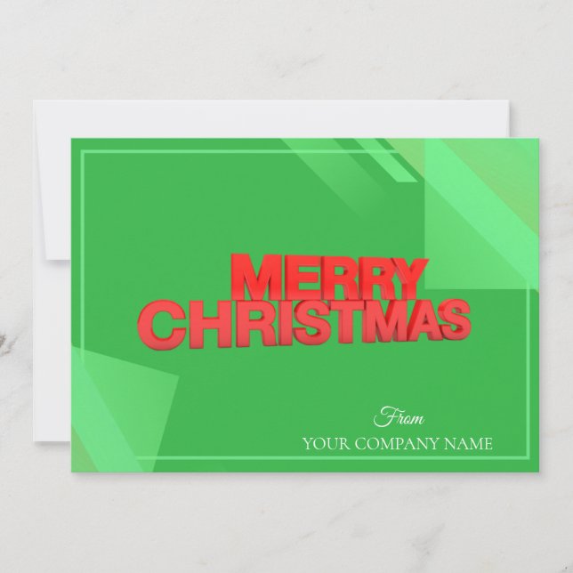 Business Modern Professional Christmas Green Red Holiday Card (Front)