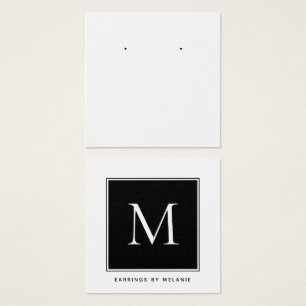 Business Monogram Earring Display Card