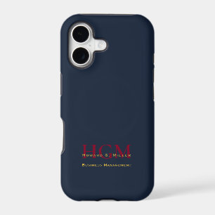 Business Monogram Logo Navy Burgundy Gold