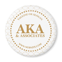 Business Monogram Logo White Gold Trellis