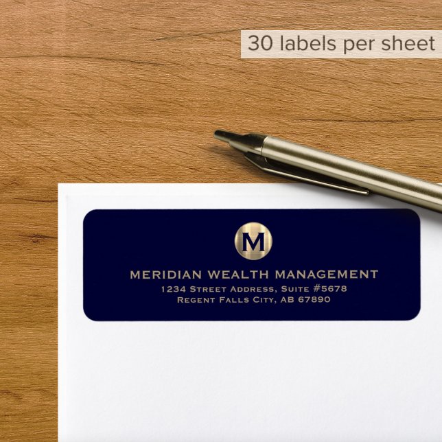 Business Monogram Return Address Label (Creator Uploaded)