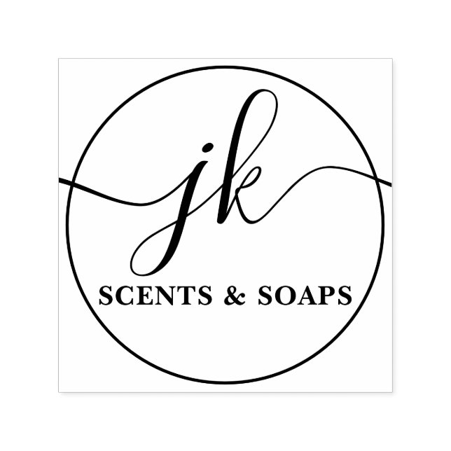Business Monogram Script Logo Name Self-inking Stamp (Design)
