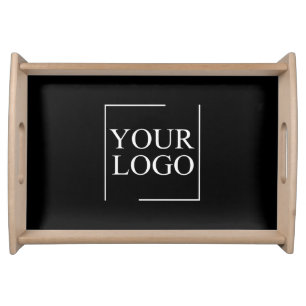 Business Name Add Logo Company Professional Text Serving Tray