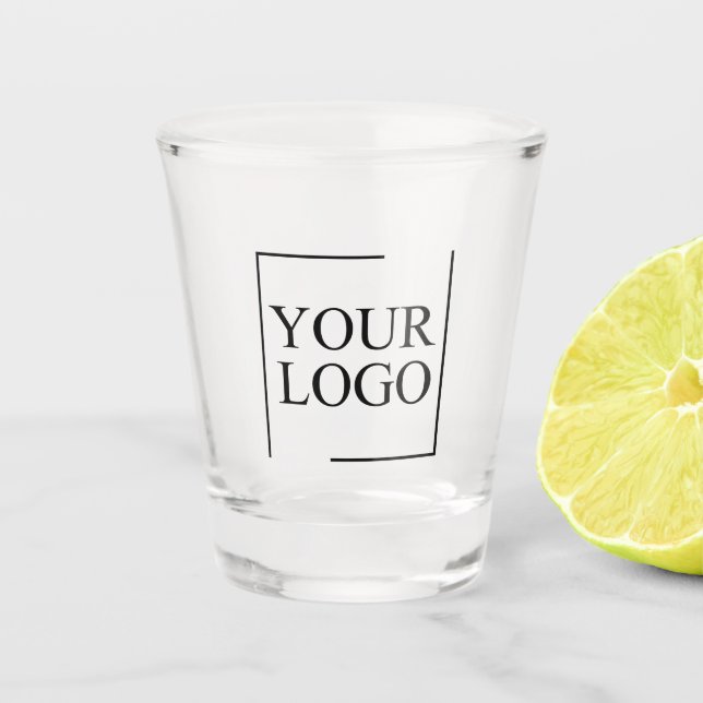 Business Name Add Logo Company Professional Text Shot Glass (Front)