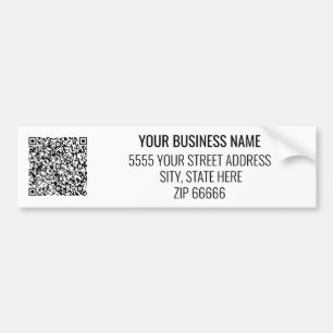 Business Name Address and QR Code Sticker