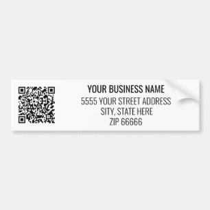 Business Name Address and QR Code URL Sticker