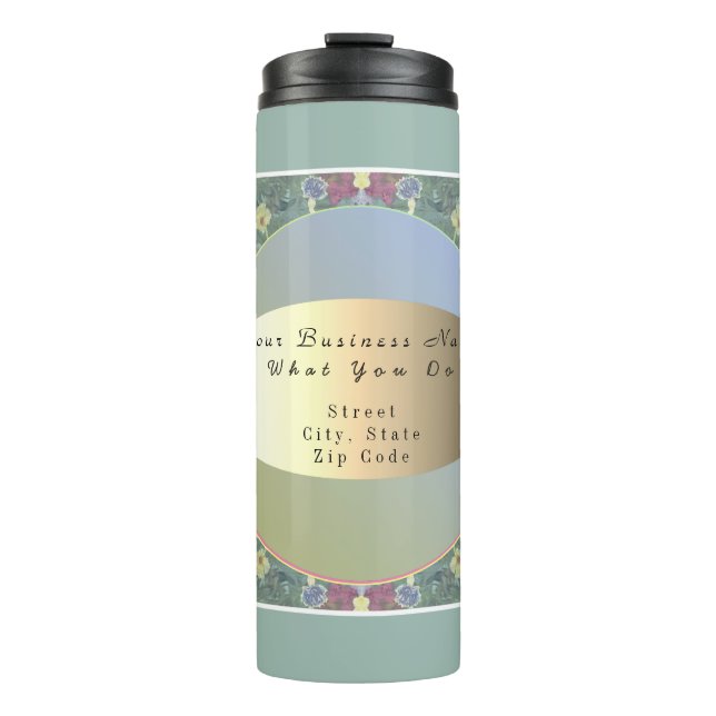 Business Name/Address Floral Thermal Tumbler (Front)