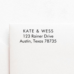 Business name address self-inking stamp