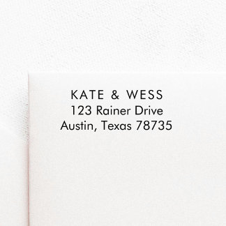 Business name address self-inking stamp